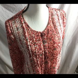 🍀LUCKY BRAND🍀 Long sleeve red shirt w/Embroidery